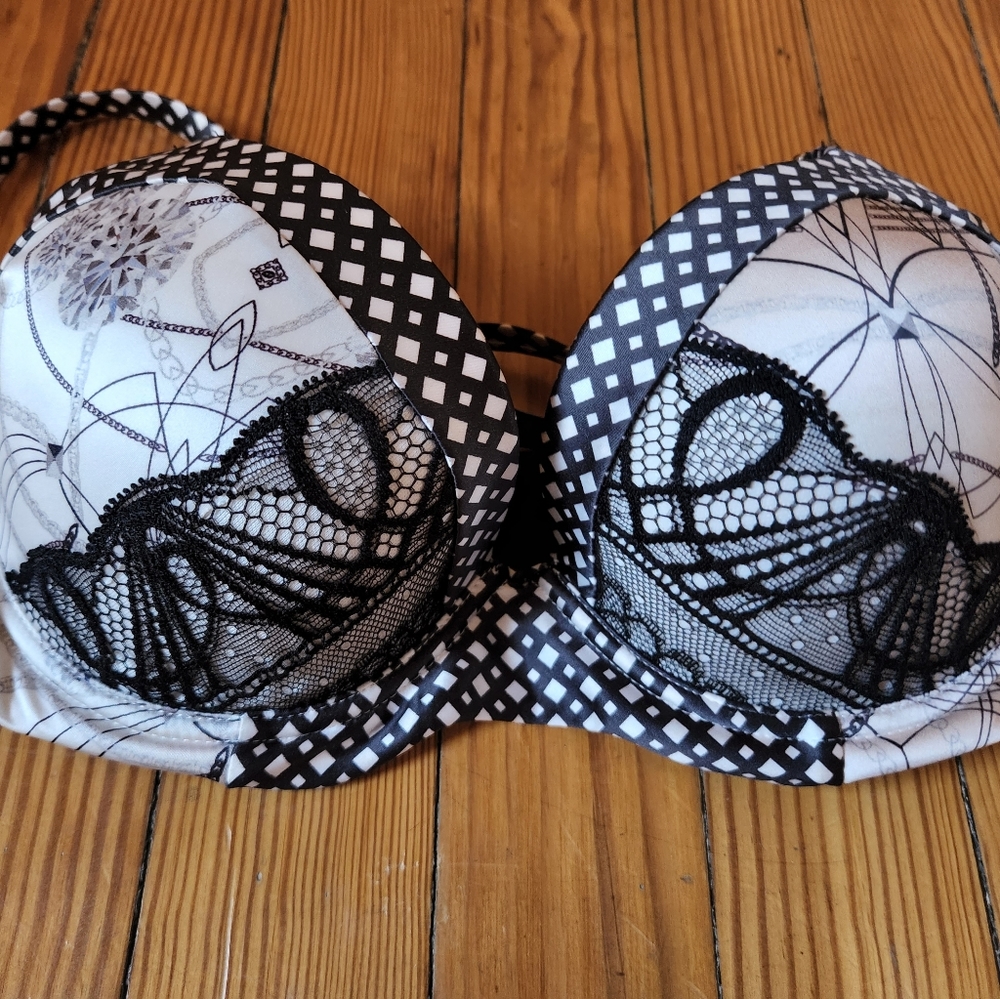 Black and white bra